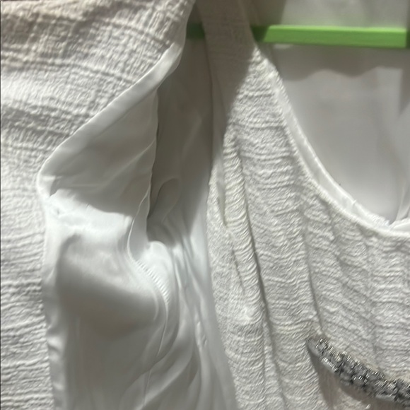 Boston Proper White Textured Blazer and dress Set 16 formal - Picture 7 of 8